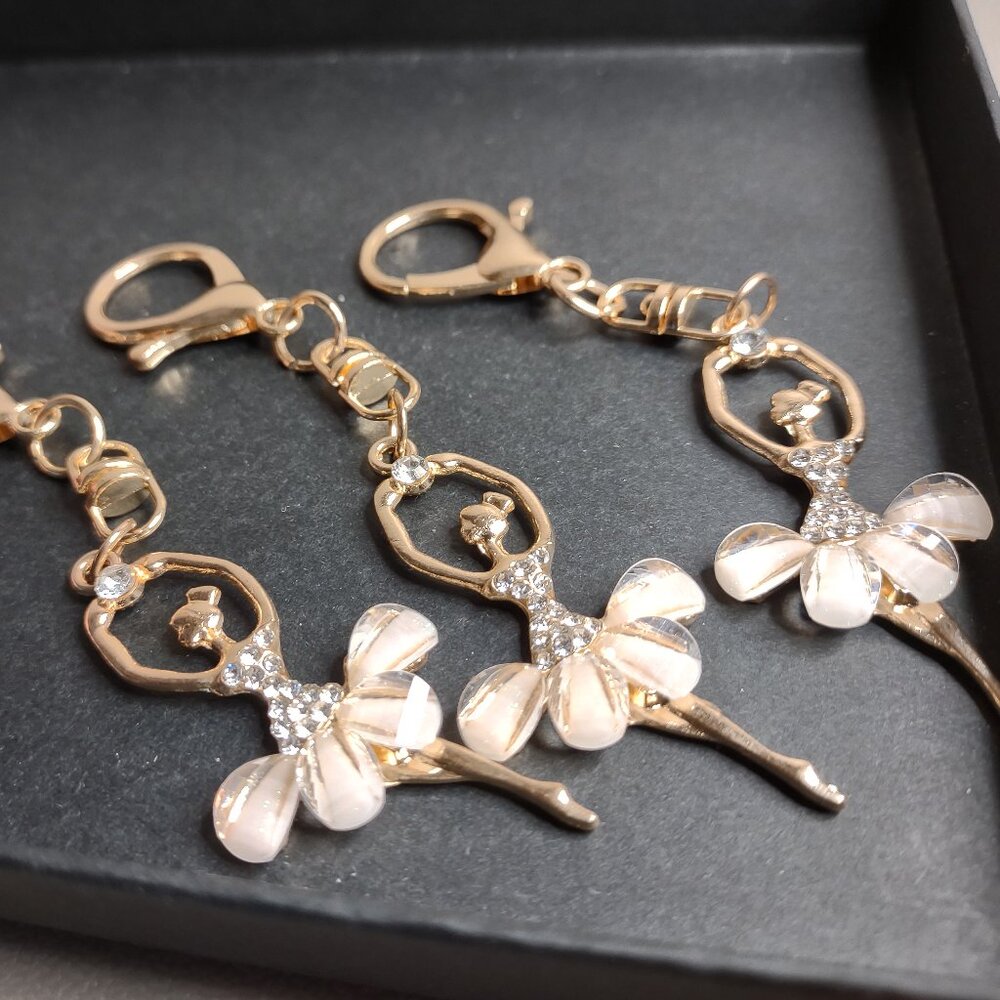 Lot Of 3 Very Pretty Ballerina Keychains